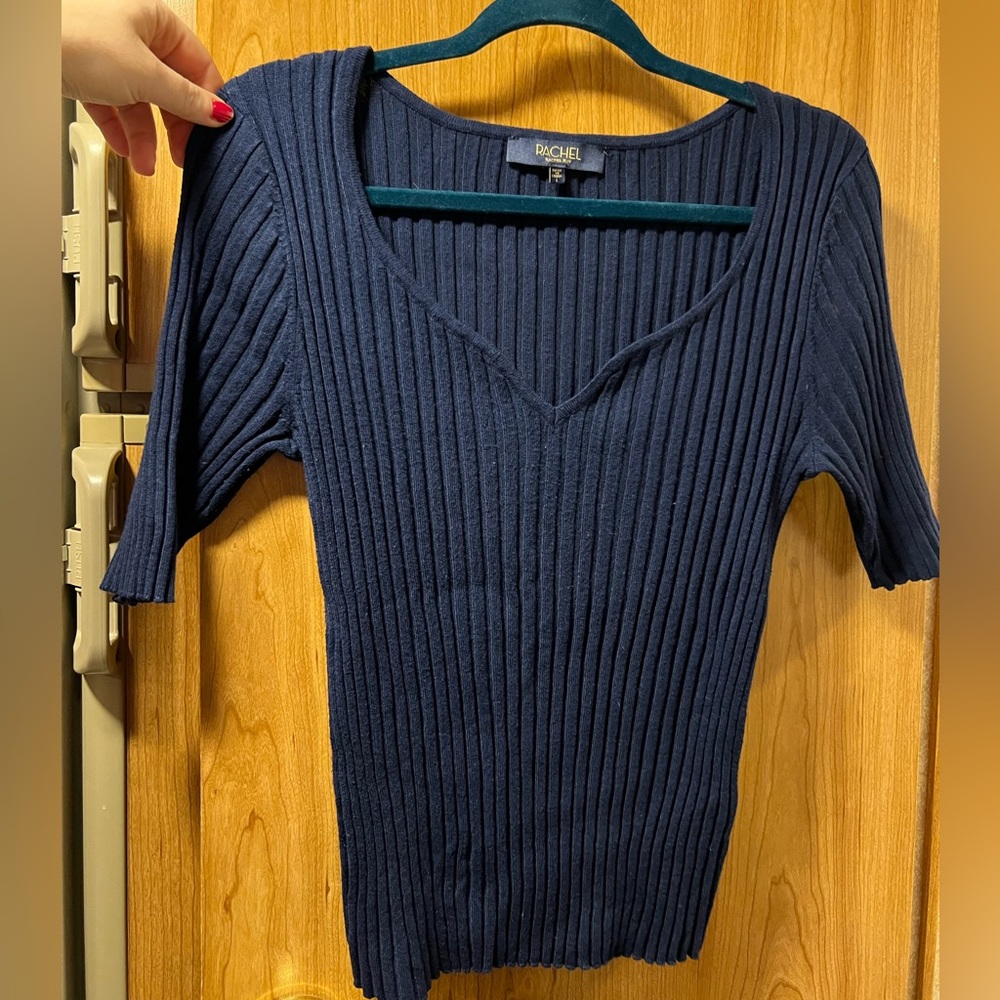 Dark Blue Fitted Blouse Size Large 💙